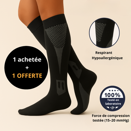 Maisoya - Chaussettes de contention pour jambes lourdes & douloureuses
